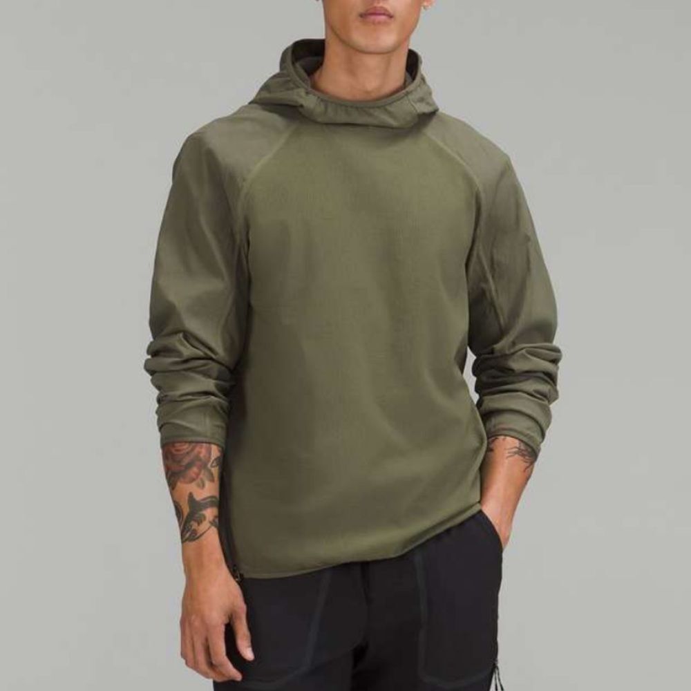Lululemon Mens Fleece Hiking Hoodie Medium Olive green XXL NWT water resistant